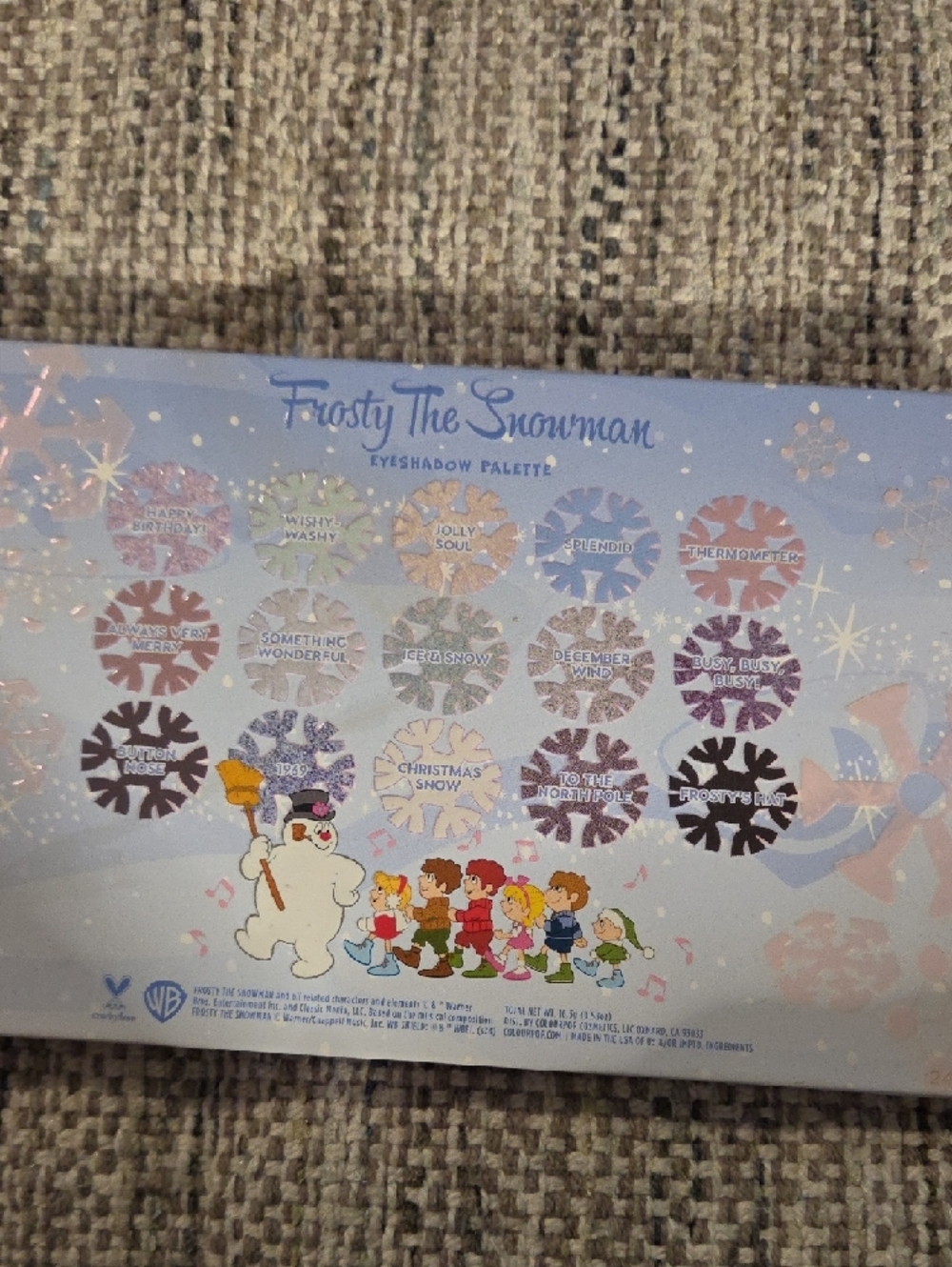 ColourPop Frosty the Snowman Holiday Palette - Pastel Blue & Pink Artwork - Picture 2 of 5